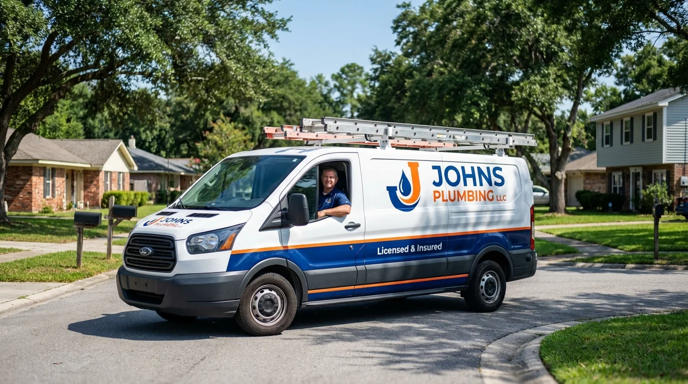 Johns Plumbing LLC service van in Fostoria, OH