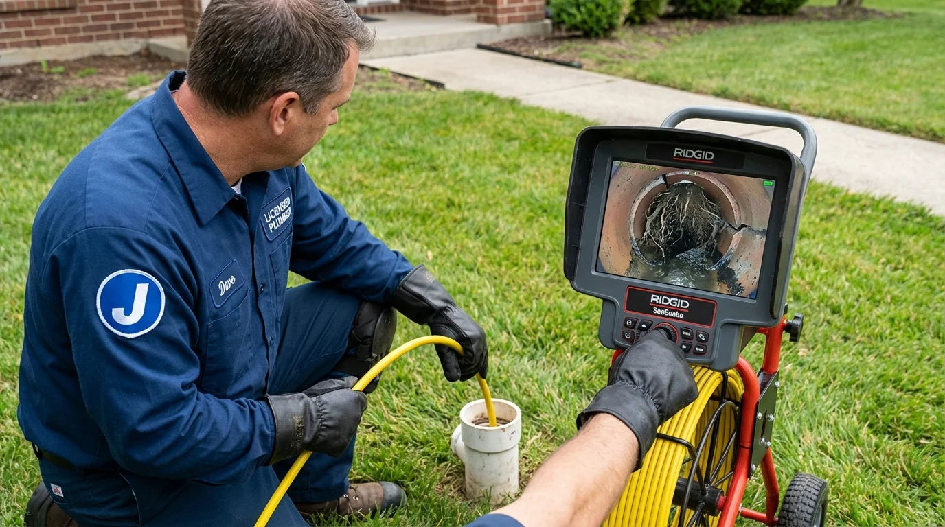 Sewer camera inspection being performed by Johns Plumbing LLC in Fostoria